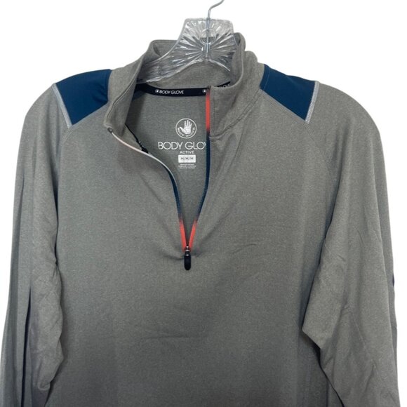 Body Glove 1/4 Zip Shirt Mens Medium Gray Athletic Pullover Activewear - Picture 5 of 9